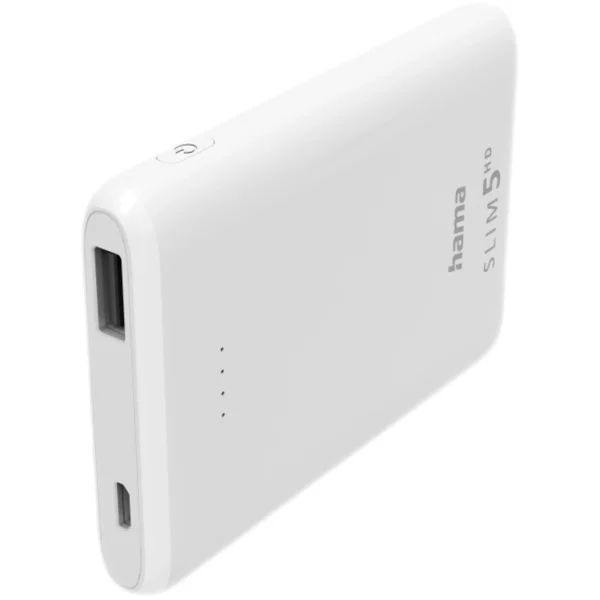 HAMA Powerbank Slim 5HD 5000 mAh Wit (00201667)