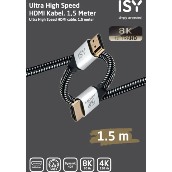 ISY HDMI-kabel Ultra High Speed 1.5 m (IHD-5015) - Image 3