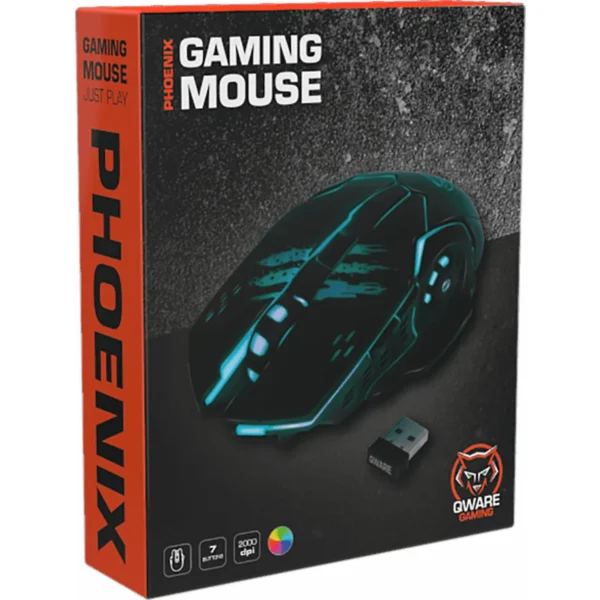 QWARE Wireless Gamingmuis Phoenix RGB Zwart (GMM-6800) - Image 3